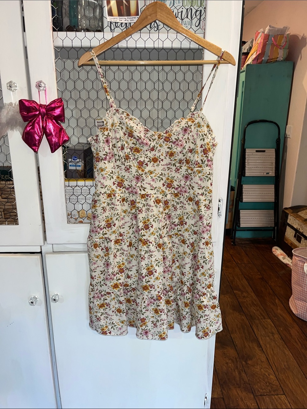 No Boundaries Cream Floral Mini Dress